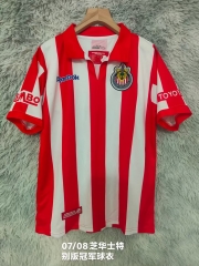 07/08 Champion Retro Version Deportivo Guadalajara Red & White Thailand Soccer Jersey AAA-2178