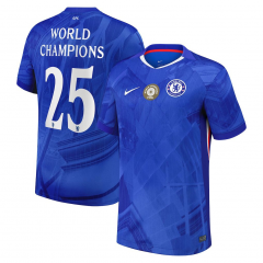 Player version With patch 2025/26 Chelsea Home Blue #25 (WORLD CHAMPIONS) Thailand Soccer Jersey AAA