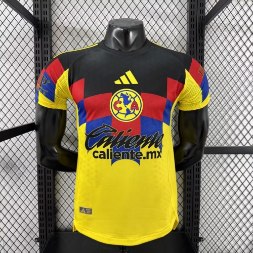 Player Version 2025/26 Club América Home Yellow Thailand Soccer Jersey AAA-912/XY/703