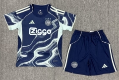 Kids 2025/26 Ajax Away Black & Blue Kids/Youth Soccer Uniform-522/507