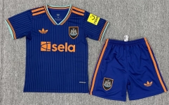 Kids 2025/26 Newcastle United 2nd Away Blue Kids/Youth Soccer Uniform-522/507/208