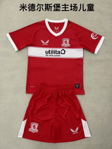Kids 2025/26 Middlesbrough Home Red Kids/Youth Soccer Uniform-208