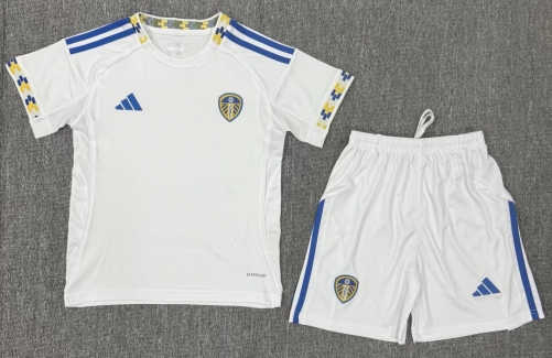 Kids 2025/26 Leeds United Home White Kids/Youth Soccer Uniform-522