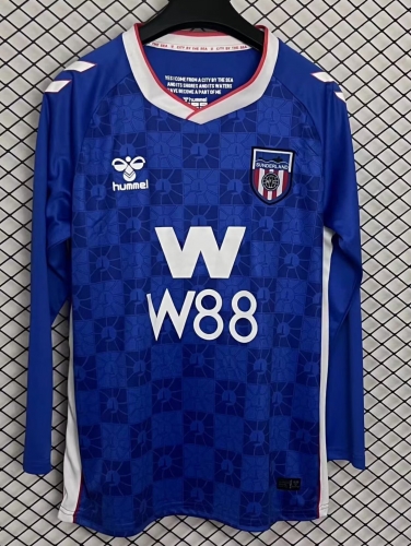 2025/26 Sunderland Away Blue LS Thailand Soccer Jersey AAA-95