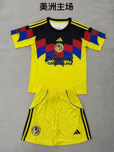 2025/26 Club América Home Yellow Soccer Uniform-208