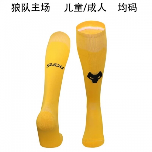 Kids/Adult 2025/26 Wolverhampton Wanderers Home Yellow Thailand Soccer Socks