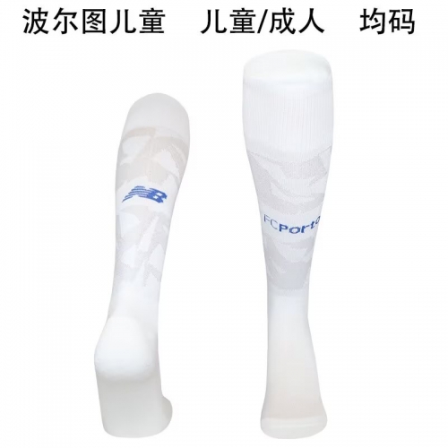 Adult & Kids 2025/26 Porto White Thailand Soccer Socks