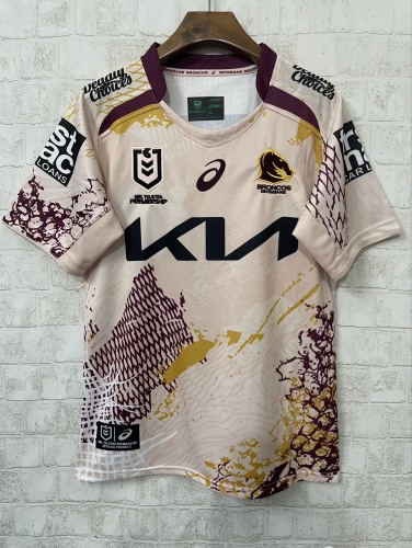 2025 Mustang Pink Thailand Rugby Training Shirts-805