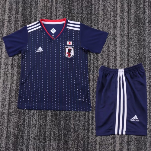 Kids 2018 Retro Version Japan Home Blue Kids/Youth Soccer Uniform-811