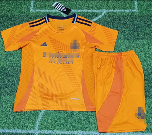2024/25 Rea Madrid Away Orange Kids/Youth Soccer Uniform-123/522/507
