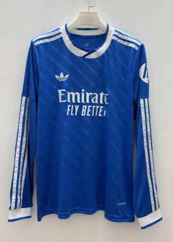 2025/26 Rea Madrid 2nd Away Blue LS Thailand Soccer Jersey AAA-410