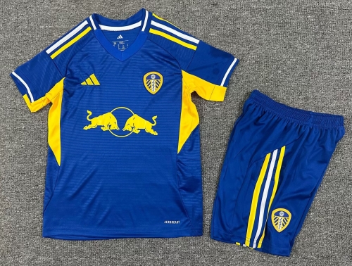 Kids 2025/26 Leeds United Away Blue Kids/Youth Soccer Uniform-1040
