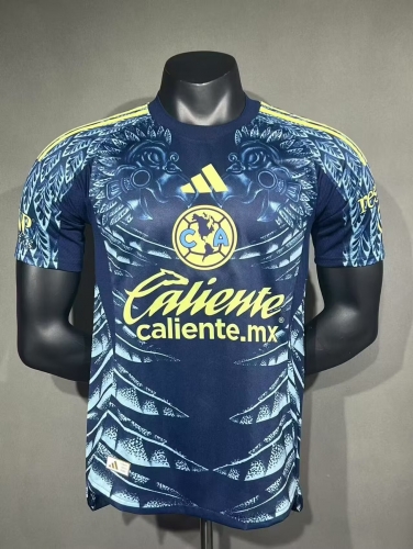 Player Version 2025/26 Club América Away Blue Thailand Soccer Jersey AAA-908/703/88