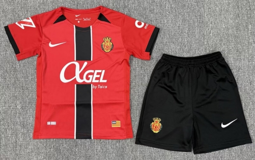 Kids 2025/26 RCD Mallorca Home Red Kids/Youth Soccer Uniform-1040