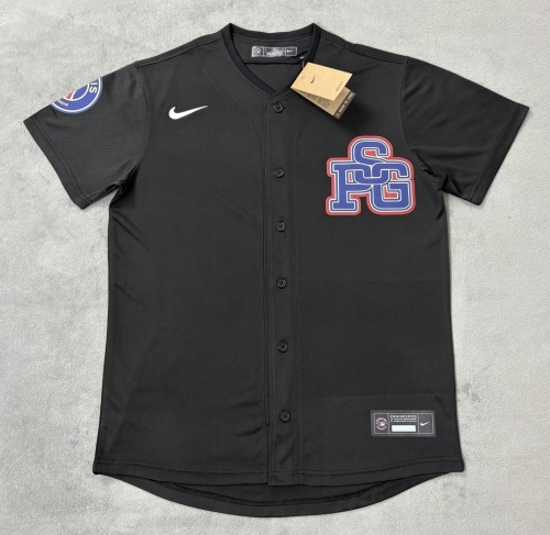 New 2025/26 Paris SG Black Soccer Baseball uniform AAA-510
