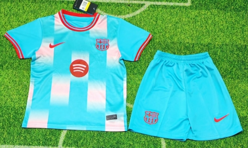 Kids 2025/26 Special Version Barcelona Blue Kids/Youth Soccer Uniform-123