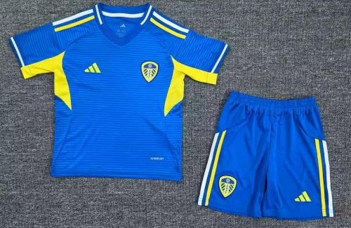 No ads Kids 2025/26 Leeds United Away Blue Kids/Youth Soccer Uniform-522/530