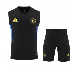 2025/26 Manchester United Black Thailand Soccer Training Vest Set-418/815
