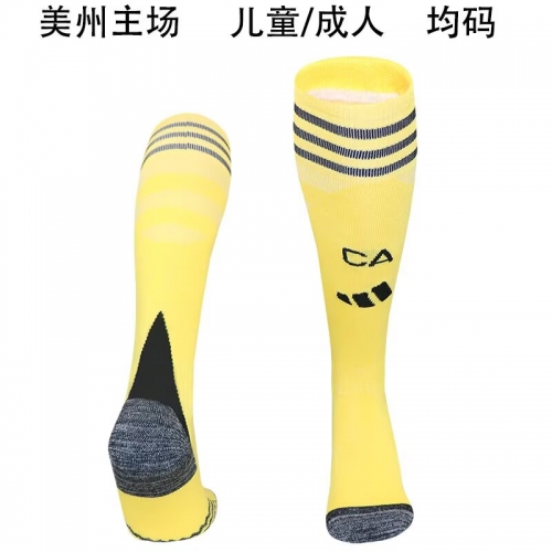 Adult/Kids 2025/26 Club América Home Yellow Thailand Soccer Socks