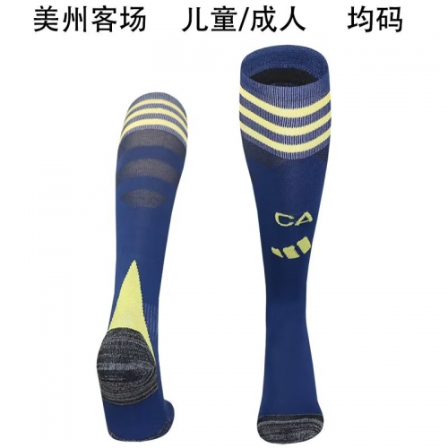 Adult/Kids 2025/26 Club América Away Blue Thailand Soccer Socks