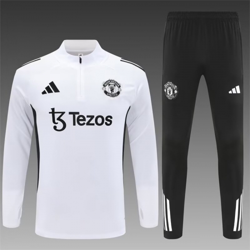 2025/26 Manchester United White Thailand Tracksuit Uniform-801