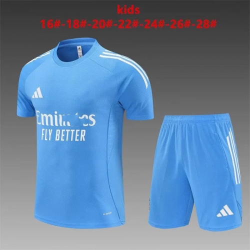 Kids 2025/26 Rea Madrid Light Blue Kids/Youth Soccer Tracksuit Uniform-801