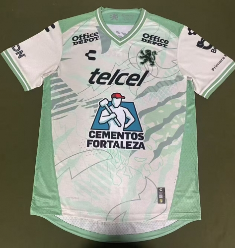 Player Version 2025/26 Club León Away Green & White Thailand Soccer Jerseys AAA-912