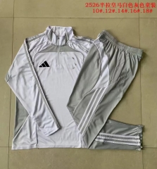 Kids 2025/26 Rea Madrid White & Gray Kids/Youth Soccer Tracksuit Uniform-815/411