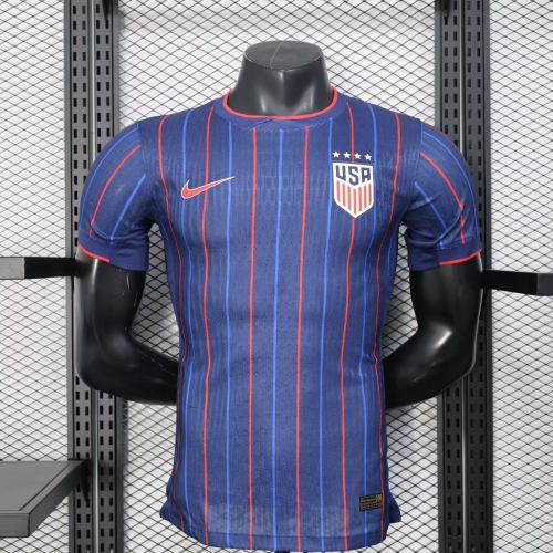 Player Version 2025/26 USA Away Blue Thailand Soccer Jersey AAA-888