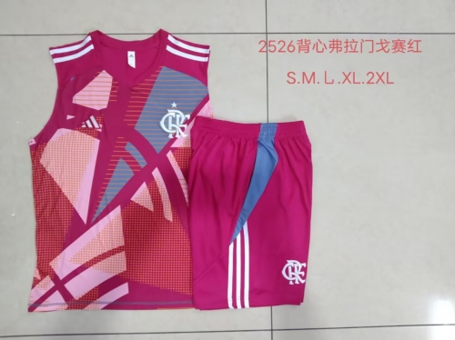 2025/26 CR Flamengo Rose Red Soccer Tracksuit Vest Set-815