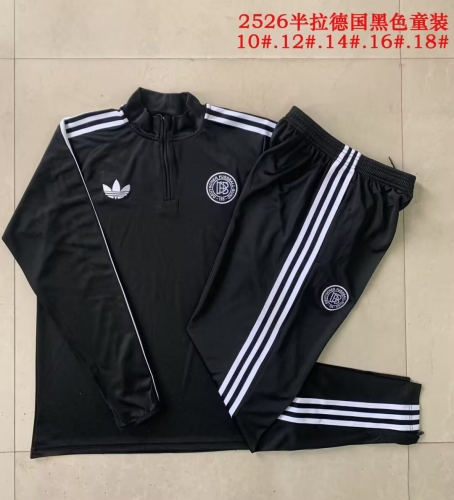 125th Version 2025/26 Germany Black Kids/Youth Trackusit Uniform-815