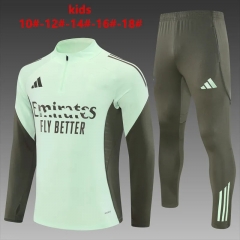 Kids 2025/26 Rea Madrid Light Green Kids/Youth Soccer Tracksuit Uniform-801