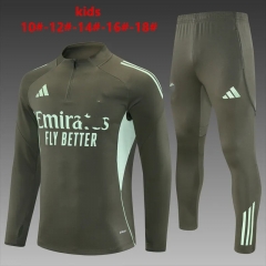 Kids 2025/26 Rea Madrid Khaki Kids/Youth Soccer Tracksuit Uniform-801