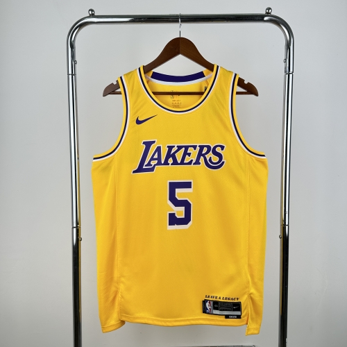 2023 Season Los Angeles Lakers NBA Yellow #5 Jersey-311