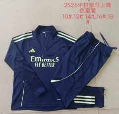 Kids 2025/26 Rea Madrid Cyan Kids/Youth Soccer Tracksuit Uniform-815