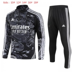 2023/24 Special Versio Rea Madrid Back & Gray Kids/Youth Soccer Tracksuit Uniform-GDP