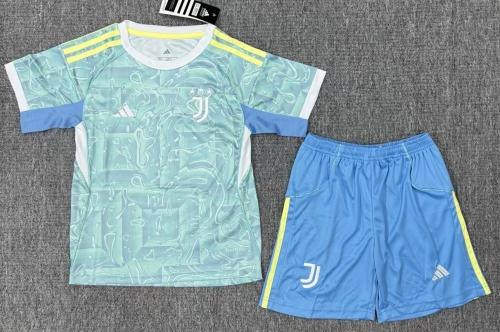 Kids 2025/26 Juventus Away Blue Kids/Youth Soccer Uniform-522