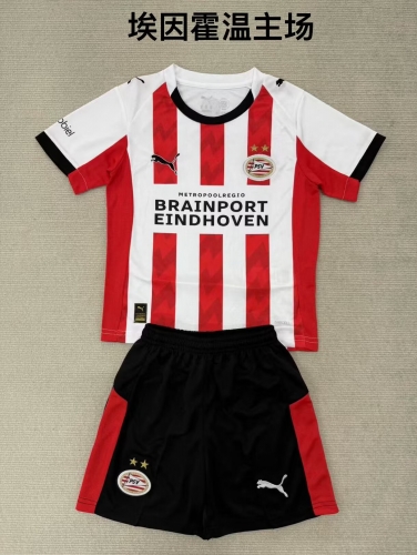 2025/26 PSV Eindhoven Home Red & White Soccer Uniform-208