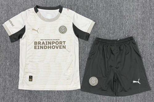 Kids 2025/26 PSV Eindhoven 2nd Away White Kids/Youth Soccer Uniform-522