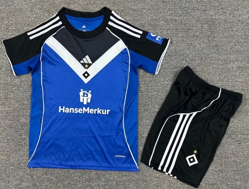 Kids 2025/26 Hamburger SV Away Blue Kids/Youth Soccer Uniform-1040
