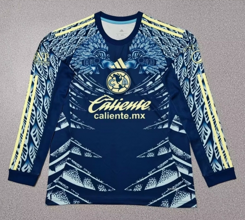 2025/26 Club América Away Blue LS Thailand Soccer Jersey-410/47