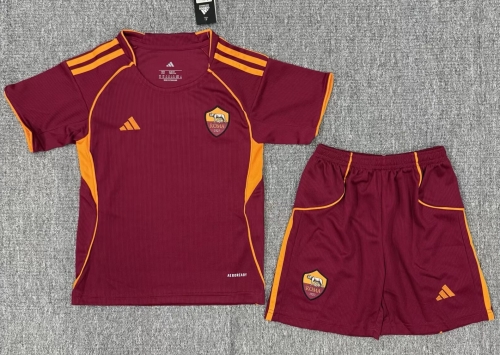 Kids 2025/26 AS Roma Home Red Kids/Youth Soccer Uniform-522
