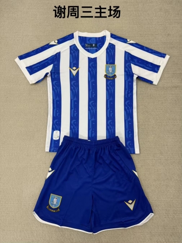 Kids 2025/26 Sheffield Home Blue & White Kids/Youth Soccer Uniform-208