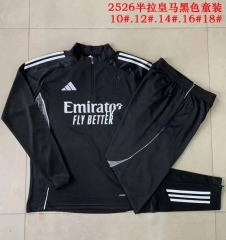 Kids 2025/26 Rea Madrid Black Kids/Youth Soccer Tracksuit Uniform-815/411