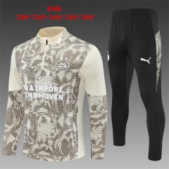 Kids 2025/26 PSV Eindhoven Light Yellow Kids/Youth Soccer Tracksuit Uniform-801