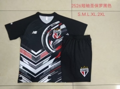 2025/26 Sao Paulo Black Shorts-Sleeve Thailand Soccer Uniform-815