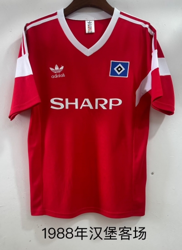 1988 Retro Version Hamburger SV Away Red Thailand Soccer Jersey AAA-709