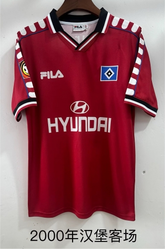 2000 Retro Version Hamburger SV Away Red Thailand Soccer Jersey AAA-709