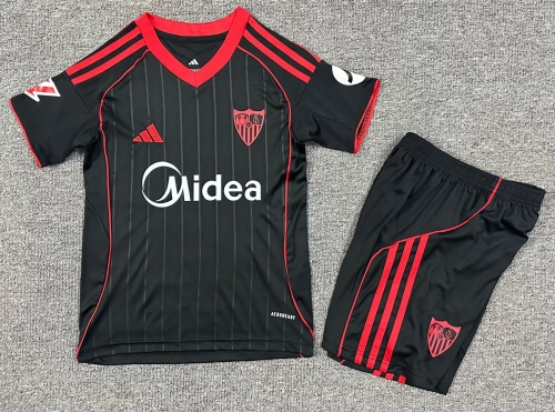 Kids 2025/26 Sevilla FC 2nd Away Kids/Youth Soccer Uniform-1040