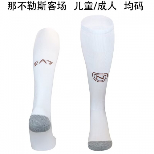 Adult & Kids 2025/26 Napoli Away White Thailand Soccer Socks